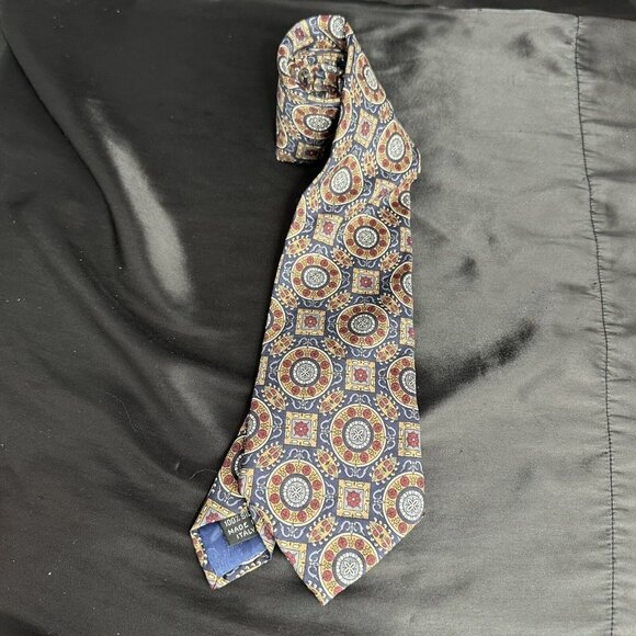 Vintage JSACO 100% Silk Tie Multicolored Patterned Statement Piece - Picture 4 of 16